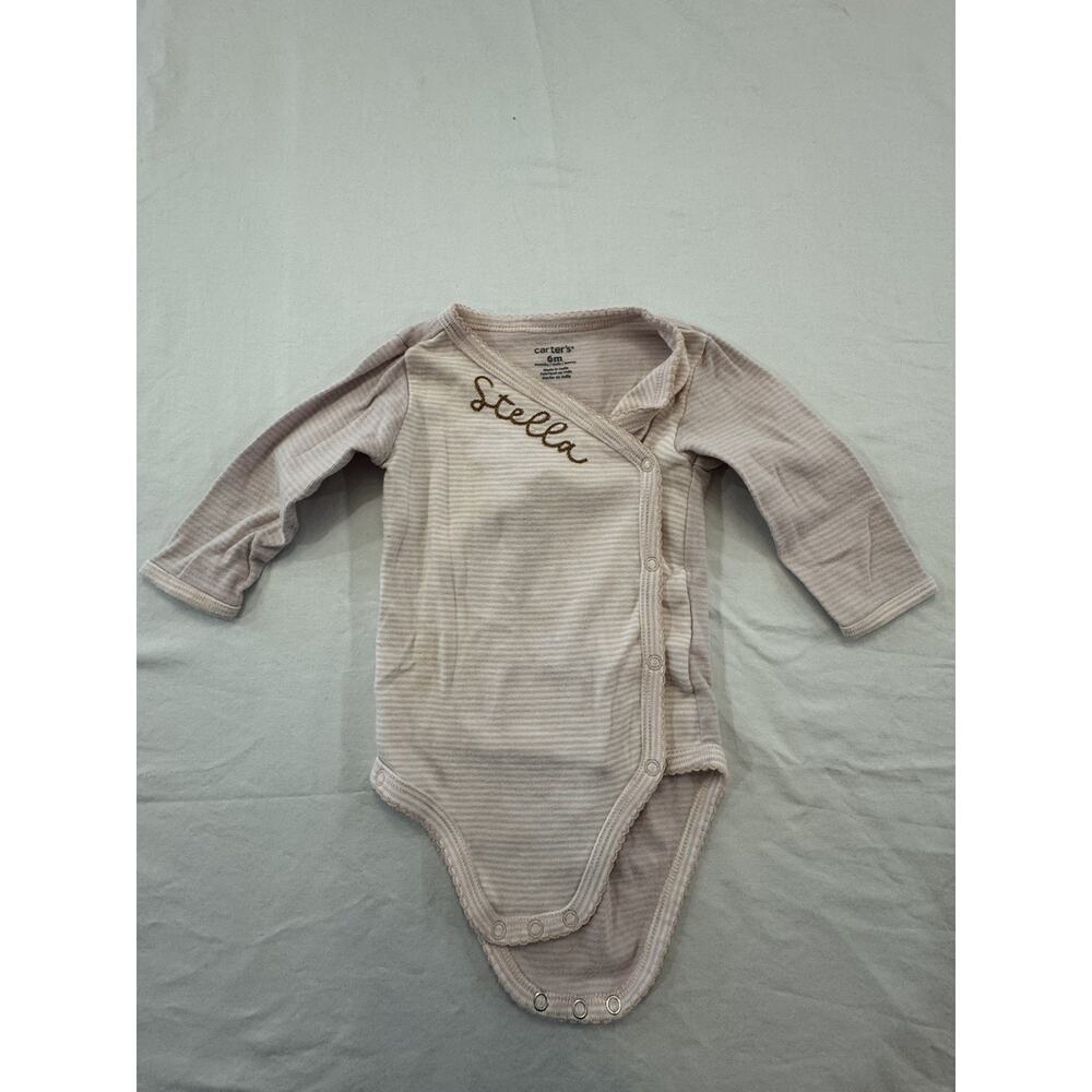 Monogrammed “Stella” Carters Baby Long Sleeve shirt 3-6 Months